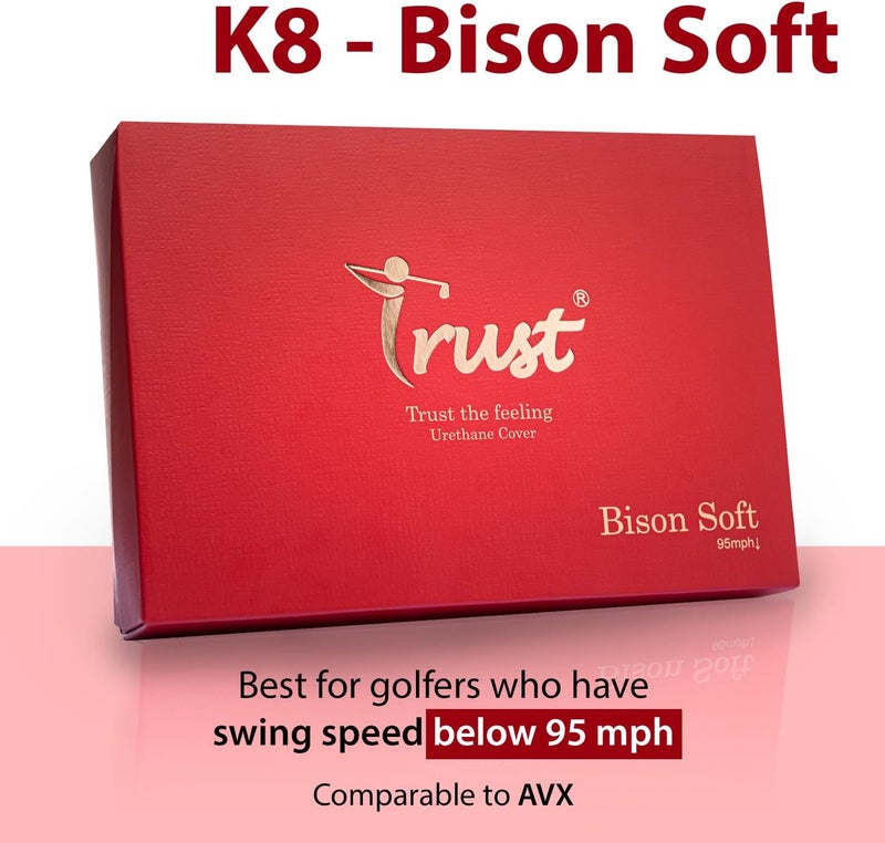 Trust Golf Ball I K8 Bison I Urethane Cover with Reactive Core I 3-Pcs I for Different Swing Speed I 12, 48, or 100 Balls I - Image 2